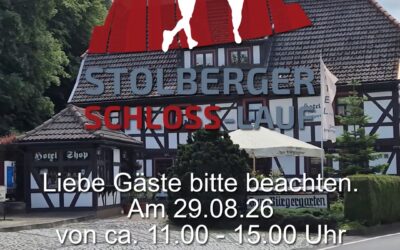 Stolberger Schloss-Lauf – Hinweis für unsere Gäste am 29. August